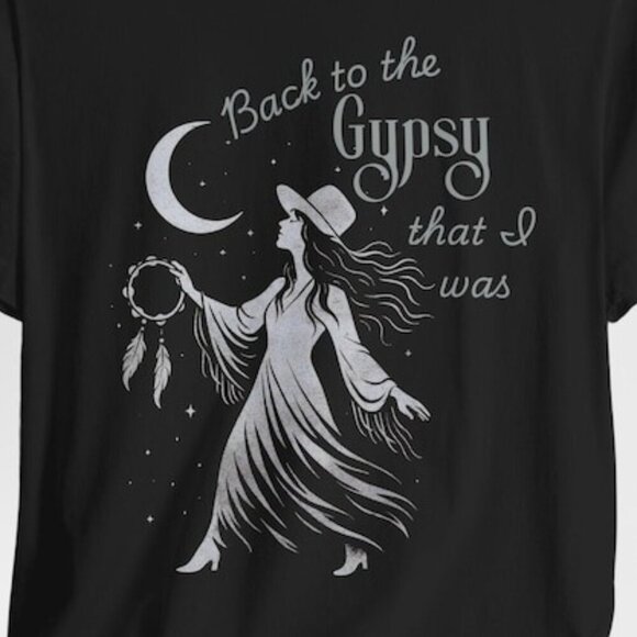 Gypsy T Shirt, Stevie Nicks Inspired Witchy Boho Graphic Tee, Vintage Rock 91 - Picture 2 of 5